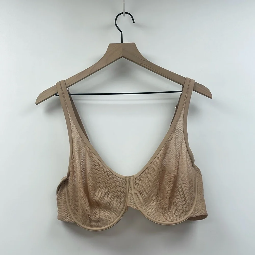 ThirdLove Unlined Modern Mesh Scoop Bra Neutral Beige 44C - Picture 3 of 7